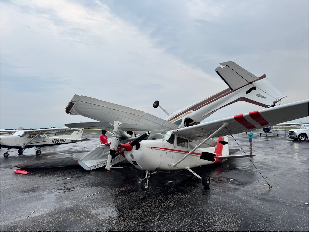 Damage in Denton, Texas, on Sept. 5